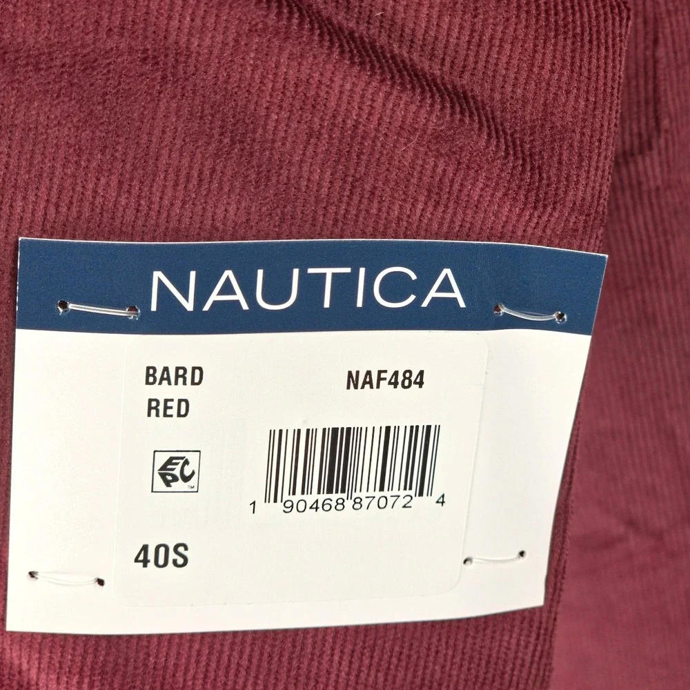 Nautica Sport Coat Mens 40S Red Bard Corduroy Elbow Patch Blazer Suit Jacket NWT
